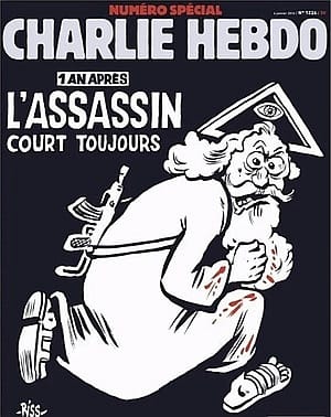 Kalasnyikovos Istennel emlékezik a Charlie Hebdo - címlapfotó