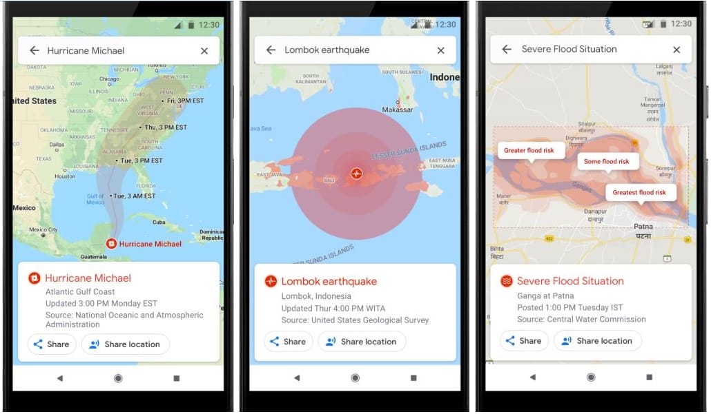 Okosodik a Google Maps, árvizeket, földrengéseket és hurrikánokat is jelez majd