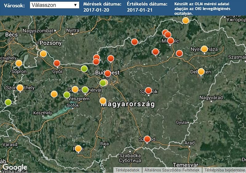 Veszélyes lett Budapest levegője is