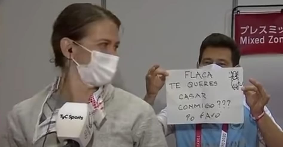 Lánykérés lett az argentin vívó sajtótájékoztatójából az olimpián