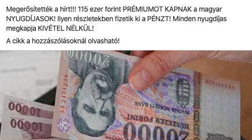 115 ezer forintos átverés terjed a neten, a nyugdíjasokat célozzák