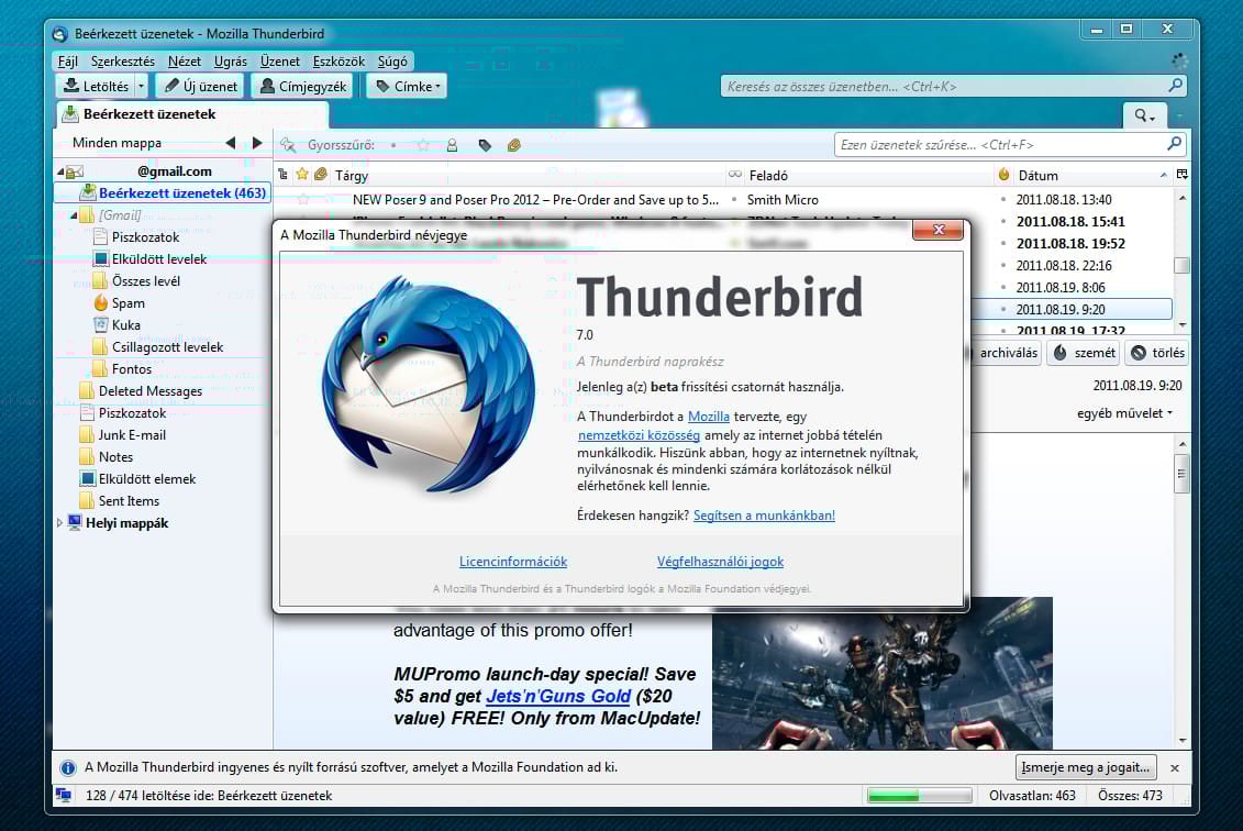 Letölthető a Thunderbird 7 harmadik bétája