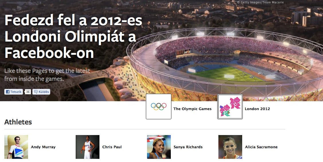 Itt a hivatalos olimpiai Facebook