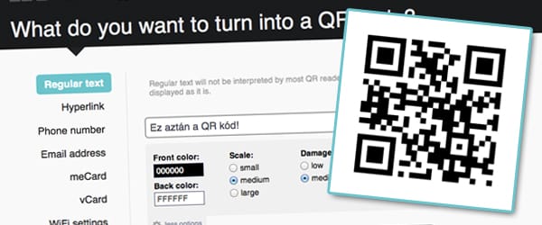 QR kód készítése vektoros formátumban