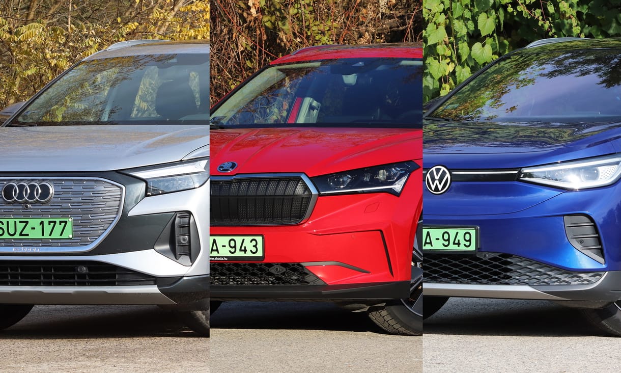 Testvérharc: teszten az Audi, a Skoda és a VW hasonszőrű villanyautói