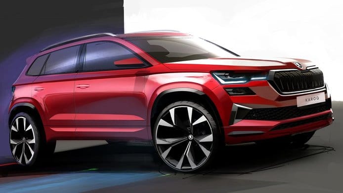 Kiadták a csehek ez első két vázlatot a frissített Skoda Karoqról