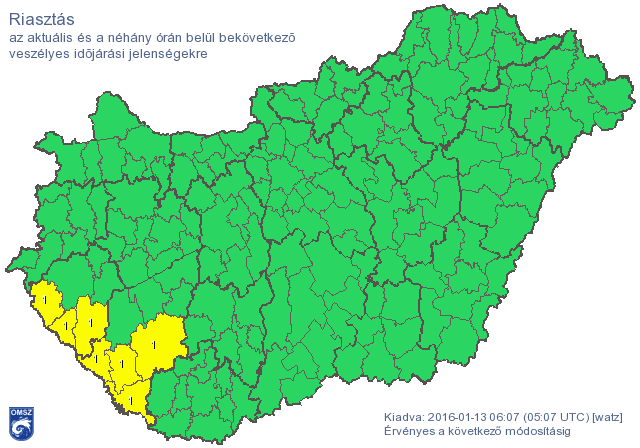 Riasztást adtak ki az ónos eső miatt - térkép
