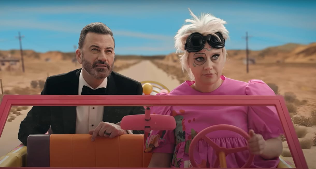 Jimmy Kimmel úgy lavíroz az Oscar-jelölt filmek között, mintha Barbielandben bolyongana