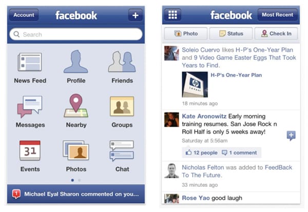 Újított a Facebook az iPhone-on