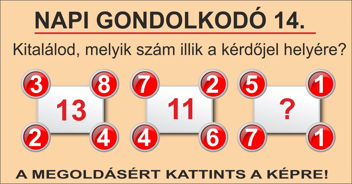 Íme, egy kis fejtörő ebéd utánra – Ön szerint melyik szám kerül a kérdőjel helyére?