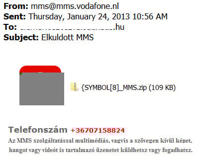 Ne nyissa meg, vírusos a Vodafone-tól származó e-mail