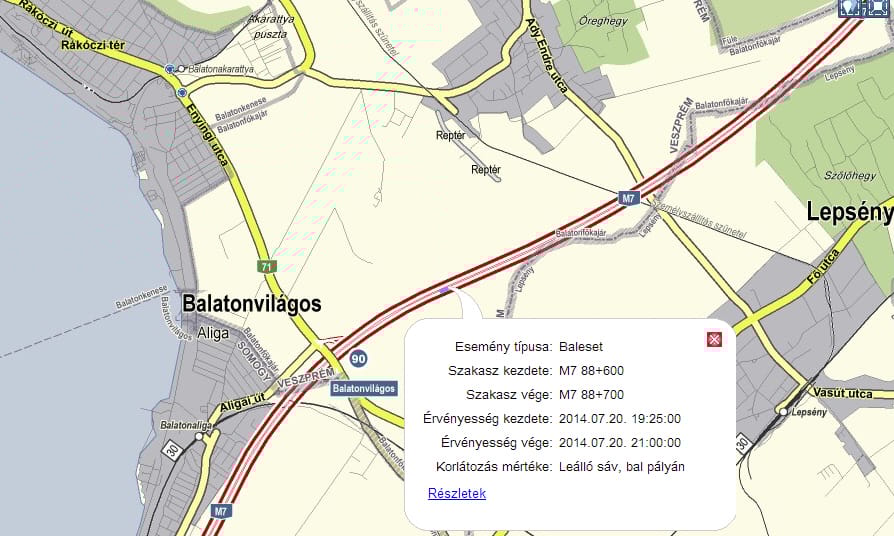 Megvan az aktuális vasárnap esti baleset az M7-esen