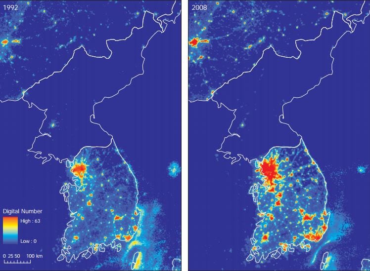 Erről az egy térképről kiderül, mennyire szegény Észak-Korea