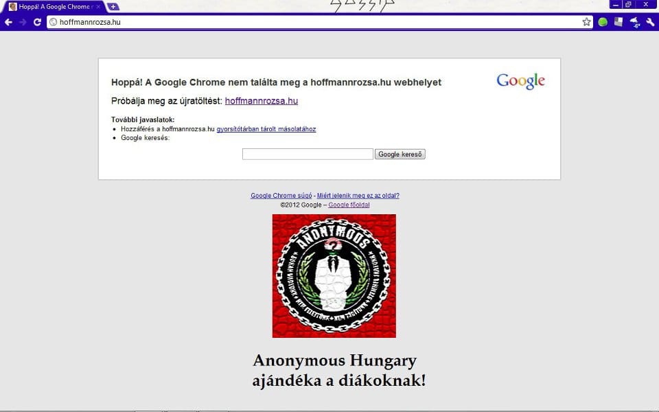 Lecsapott Hoffmann Rózsa oldalára az Anonymous