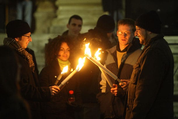 Hanukagyertya-gyújtás Budapesten. Tarlós szerint nincs, Köves szerint van antiszemitizmus