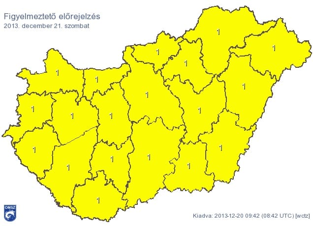 Országos figyelmeztetést adtak ki holnapra