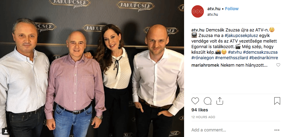 Demcsák Zsuzsa az ATV-ben bukkant fel