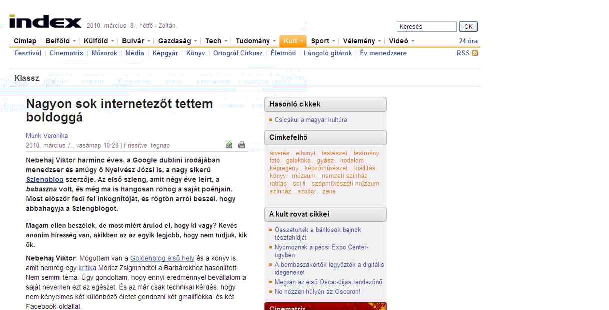 Felfedte magát a Szlengblog szerzője