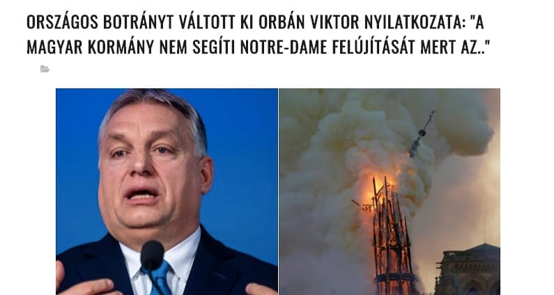 Körmönfont hazugság terjed Orbánról és a Notre-Dame kapcsolatáról a neten 