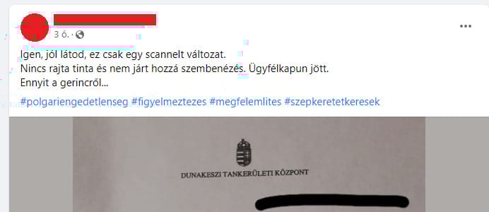 Ügyfélkapun kapták a figyelmeztető levelet a dunakeszi Radnóti sztrájkoló tanárai