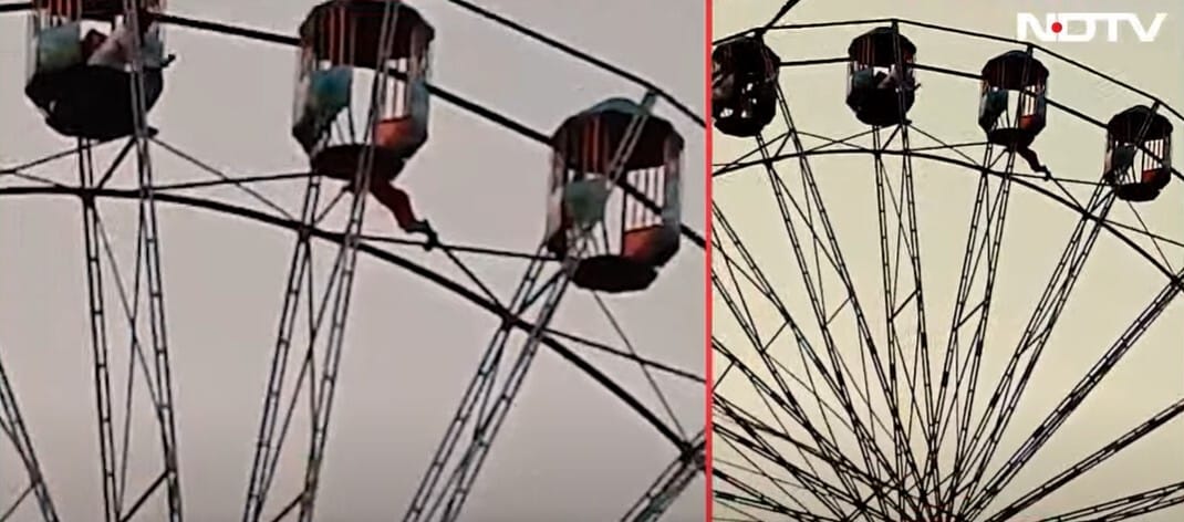Hátborzongató videó készült a 13 éves lányról, aki kiesett az óriáskerékből, és percekig lógott a rúdján