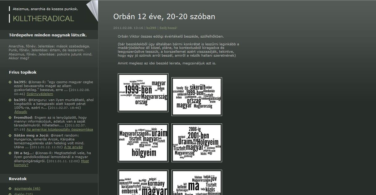 Mely szavakat használta Orbán a leggyakrabban az utóbbi két beszédében?