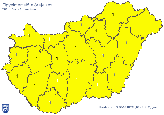Térkép: Besárgult az ország, mindenhol leszakadhat az ég