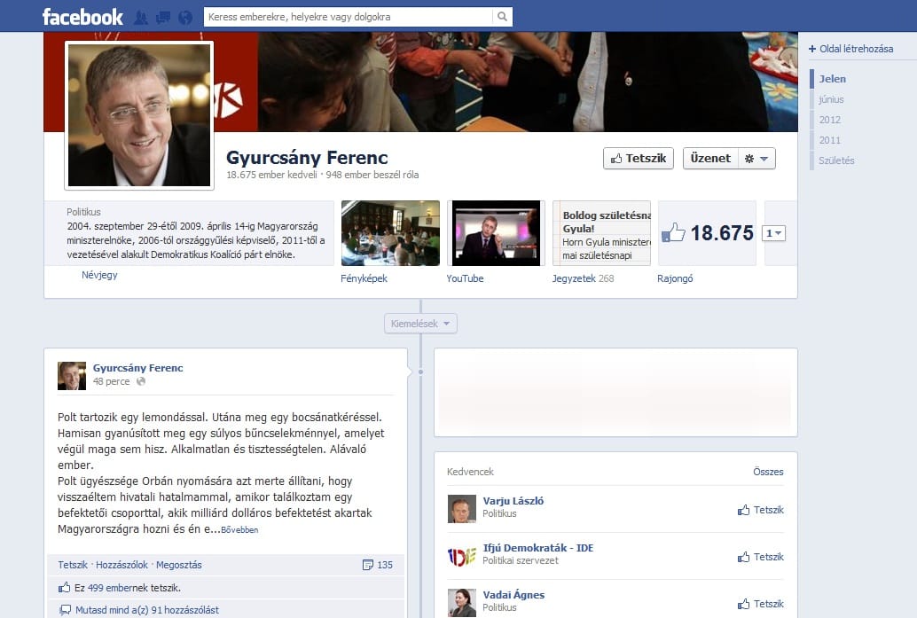 Gyurcsány kirohant a Facebookon a hírre, hogy nem nyomoznak ellene
