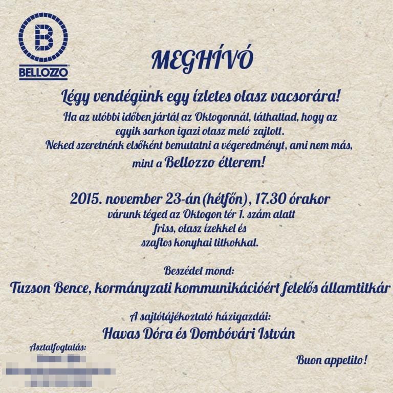 Rogán államtitkára mondott beszédet az Oktogonnál nyílt étterem megnyitóján