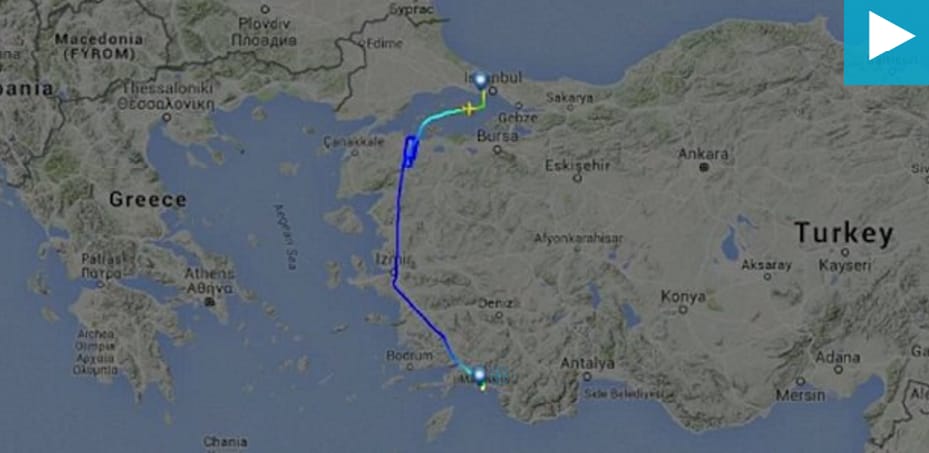 Nézze meg Erdogan hazatérését - egy történelmi FlightRadar-felvétel