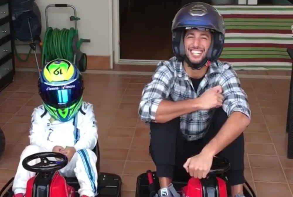 Az év legcukibb versenyén Massa kisfiától kapott ki Daniel Ricciardo – videó