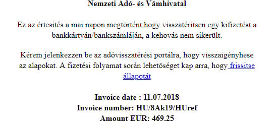 Vigyázzon, ha ilyen emailt kap, csalók vadásznak az adataira a NAV nevében