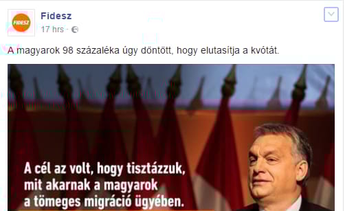 Jobb, ha a Fidesztől tudja: 100-ból 98 magyar nemmel szavazott!
