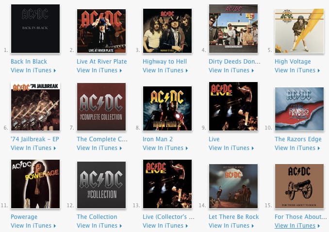 iTunes-on az AC/DC