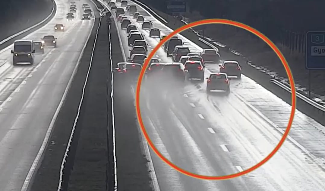 Videón az M3-ason kialakult fantomdugó, ami halálos balesettel végződött