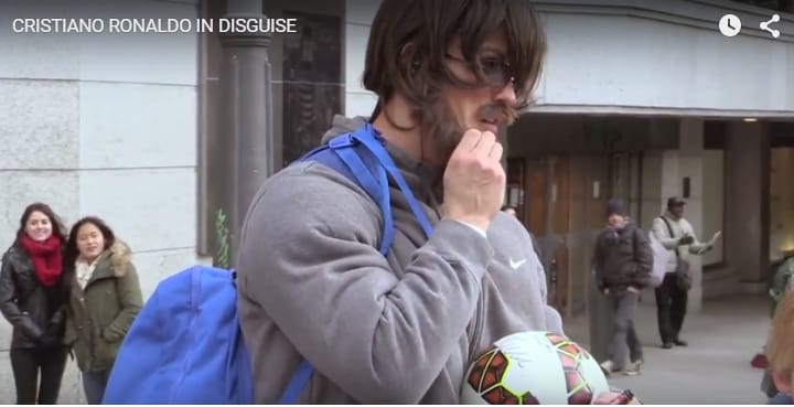 Videó: Az álruhás C. Ronaldo szinte sokkolta a madridi járókelőket