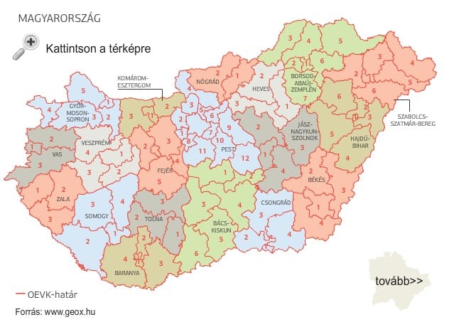 Térkép: ilyen választókerületeket rajzolt a Fidesz