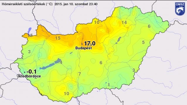 Két melegrekord is megdőlt éjszaka Budapesten