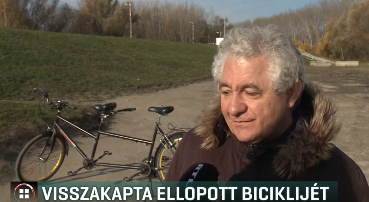 Visszakapta felbecsülhetetlen értékű, ellopott bringáját a látássérült férfi