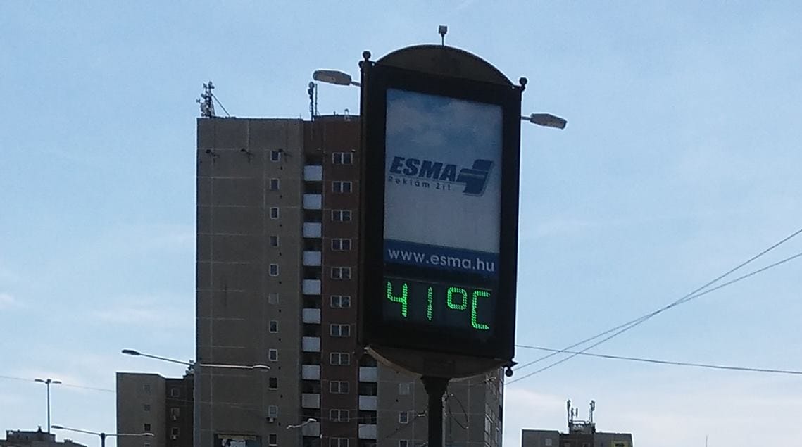 41 fokot mutat a hőmérő a fővárosban