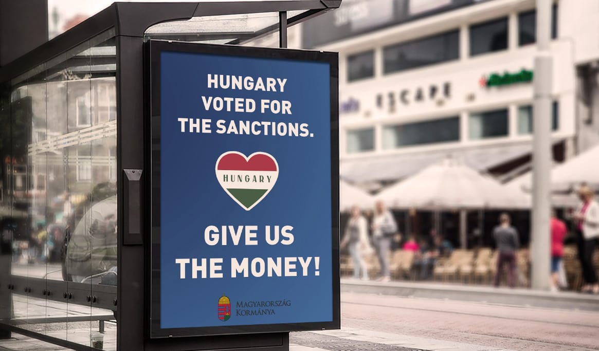 „Magyarország megszavazta a szankciókat. Adjatok pénzt!” – ezt kellene a Kutyapárt szerint kiplakátolni Brüsszelben