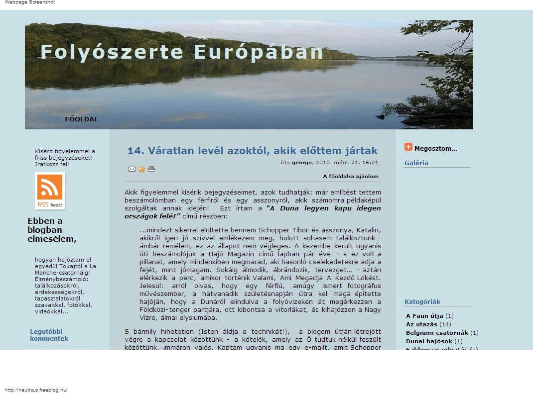 Csónakkal Tokajtól a La Manche-csatornáig