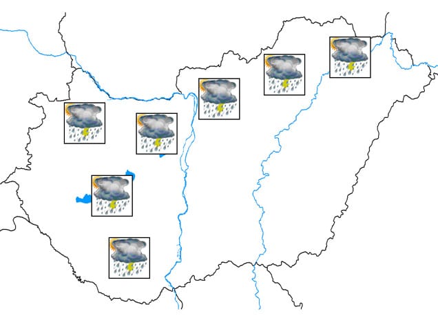 Térkép: Ide jósol esőt a honvédség
