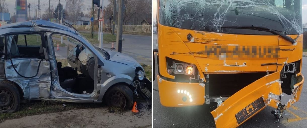 Végigbulizta az éjszakát a sofőr, aki elaludt a volánnál, és fékezés nélkül ütközött egy busszal – videó