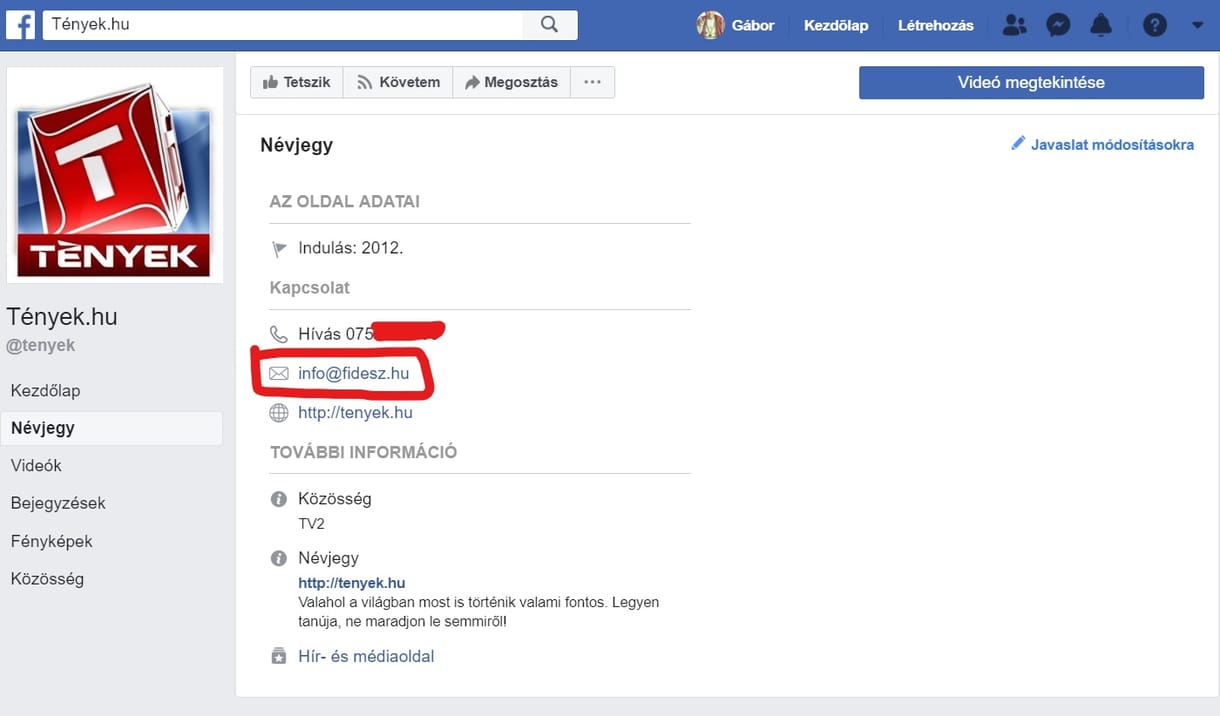 Valaki meghekkelhette a TV2 Tények Facebook-oldalát