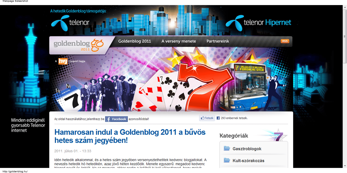 Még néhány napig nevezheti kedvenc blogját a Goldenblogra