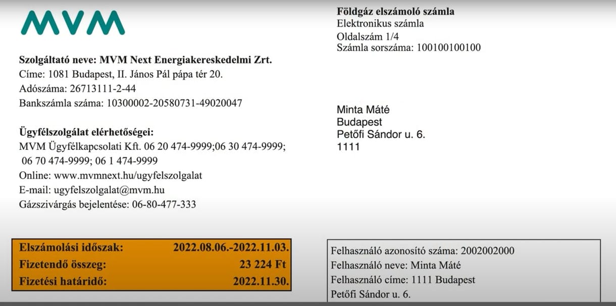 Videón magyarázza az MVM, hogyan kell értelmezni a számláikat