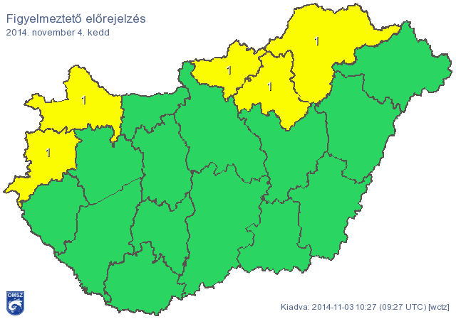 Térkép: Heves szél miatt adtak ki riasztást