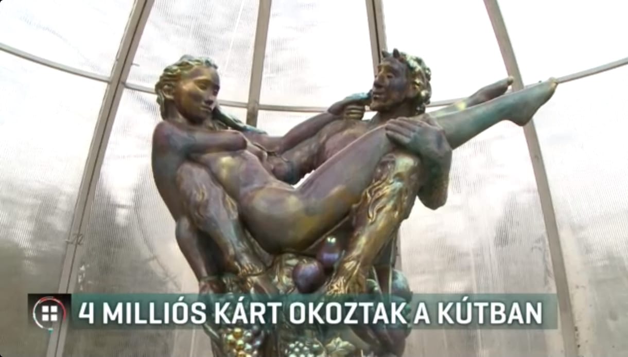 Összetörték az értékes Zsolnay-szökőkutat Harkányban – videó