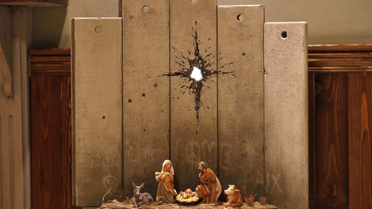 Banksy új alkotása bukkant fel Betlehemben